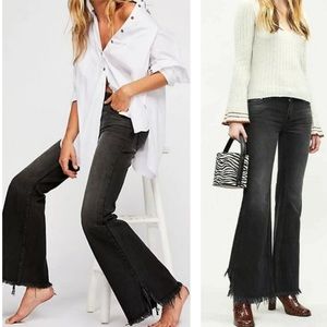 We the Free Vintage Flare Frayed Raw Hem Jeans